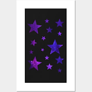 Blue Purple Ombre Galaxy Stars Posters and Art
